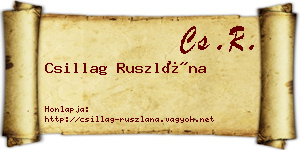 Csillag Ruszlána névjegykártya